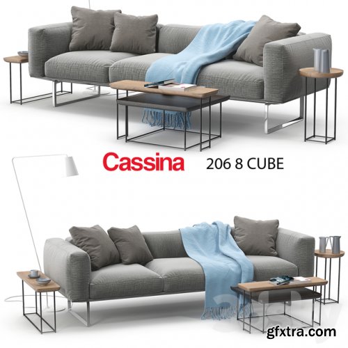 Cassina 206 cube sofa set 