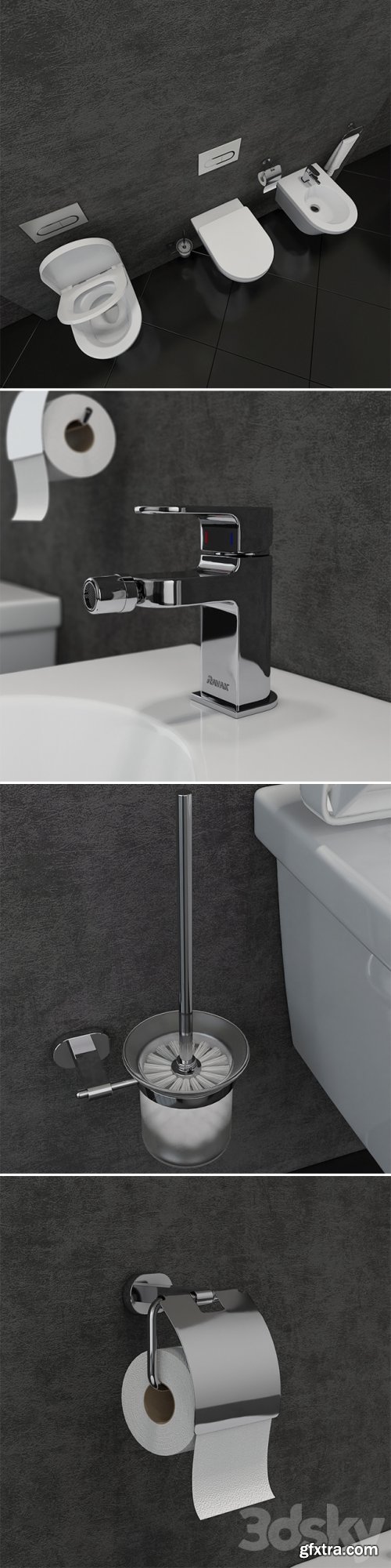 RAVAK Chrome toilet and bidet