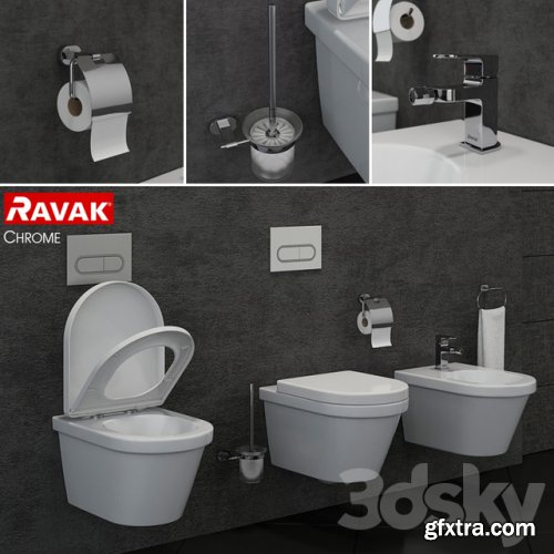 RAVAK Chrome toilet and bidet