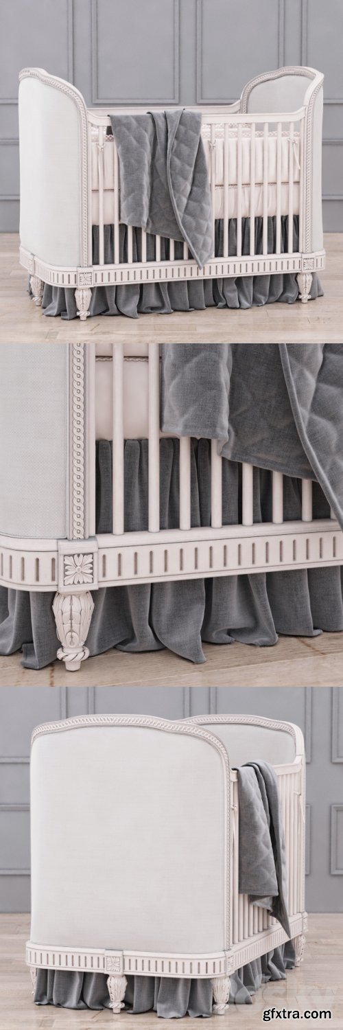 RH Belle Upholstered Crib (Antique Grey Mist)