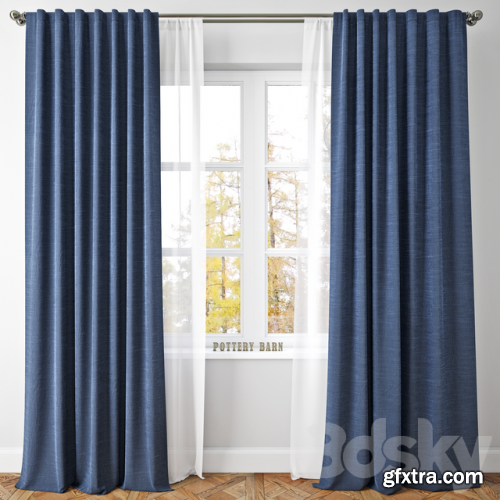 EMERY LINENCOTTON DRAPE-Pottery Barn