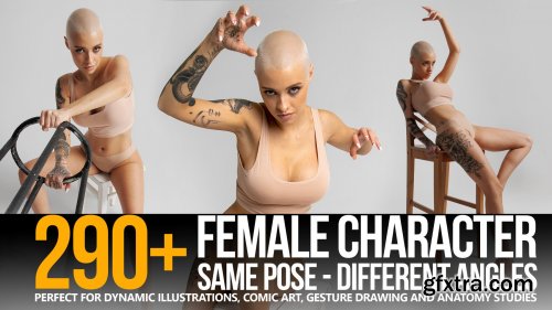 Artstation - Grafit Studio - 290+ Same Pose - Different Angles - Female Character Reference Pictures [Nudity]