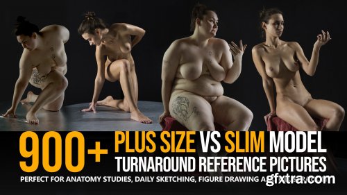 ArtStation - Grafit Studio - 900+ Plus-Size VS Slim Model Turnaround Reference Pictures