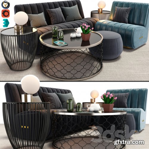 Sophia sofa and armchair set