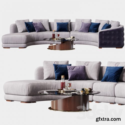 Carpanelli Contemporary Desyo Sofa Curvy Table Minerva