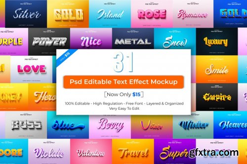 CreativeMarket - Editable 3d Text effect PSD Bundle 6817423