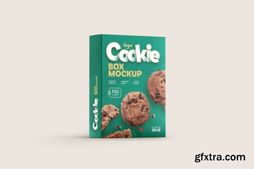 CreativeMarket - Cookies Box Packaging Mockup Set 6985417