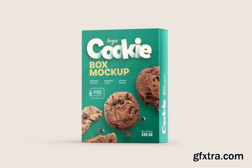 CreativeMarket - Cookies Box Packaging Mockup Set 6985417