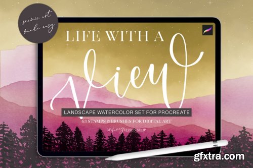 CreativeMarket - Procreate Landscape Watercolor Set 6793096