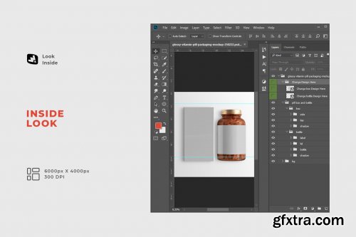 CreativeMarket - Glossy Vitamin Pill Packaging Mockup 6913789