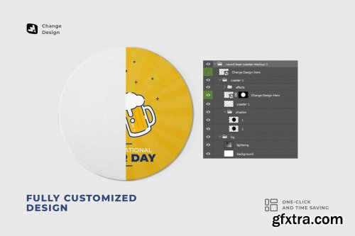 CreativeMarket - Round Beer Coaster Mockup 6926270