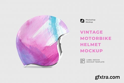 CreativeMarket - Vintage Motorbike Helmet Mockup 6917729