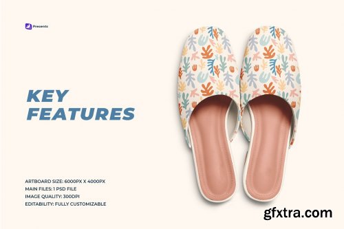 CreativeMarket - Female Leather Slippers Mockup 6905542