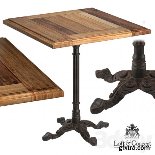 CAST IRON AND OAK RESTAURANT TABLE SQUARE