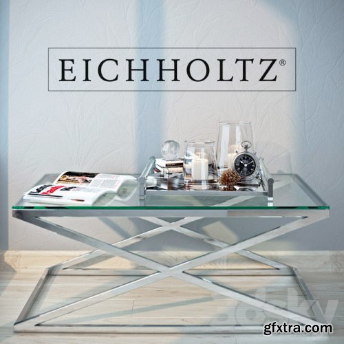 Coffee table Criss Cross by Eichholtz with decor