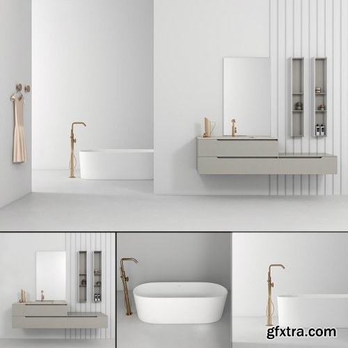 Bathroom furniture set Gold 2