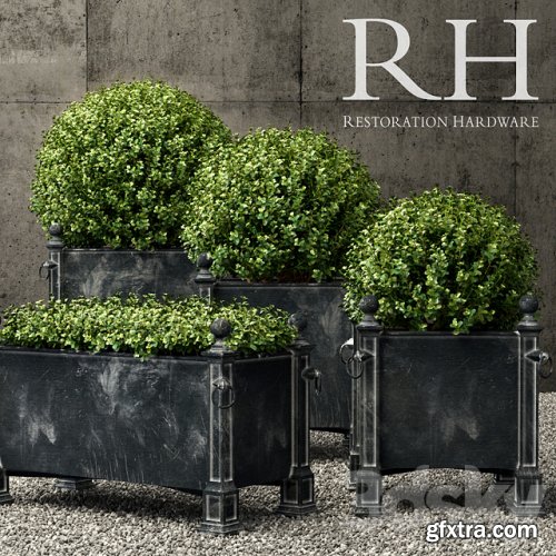 Restoration Hardware versailles weathered zinc planters