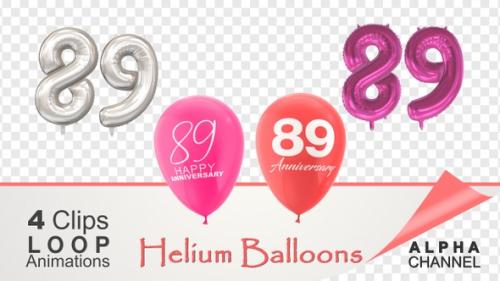 Videohive - 89 Anniversary Celebration Helium Balloons Pack - 36401880 - 36401880
