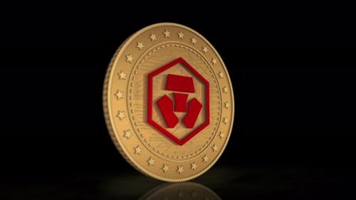 Videohive - Crypto.com CRO cryptocurrency golden coin 3d - 36402000 - 36402000