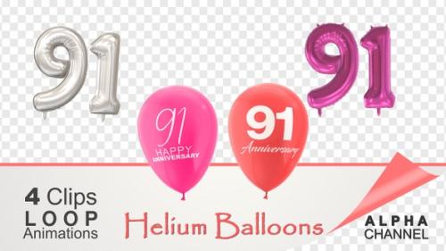 Videohive - 91 Anniversary Celebration Helium Balloons Pack - 36402314 - 36402314