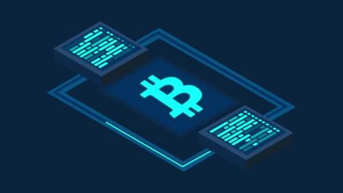 Videohive - Bitcoin Cryptocurrency Block Chain Isometric Animation - 36404840 - 36404840