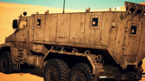 Videohive - Armoured Military Truck in Desert - 36404971 - 36404971