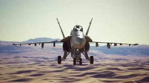 Videohive - American Military Plane Over the Desert - 36404978 - 36404978