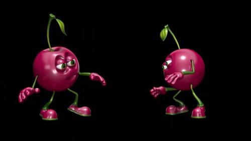 Videohive - Funny Cherry Looped Dance with Alpha Channel and Shadow - 36390268 - 36390268