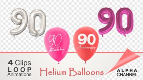 Videohive - 90 Anniversary Celebration Helium Balloons Pack - 36402110 - 36402110