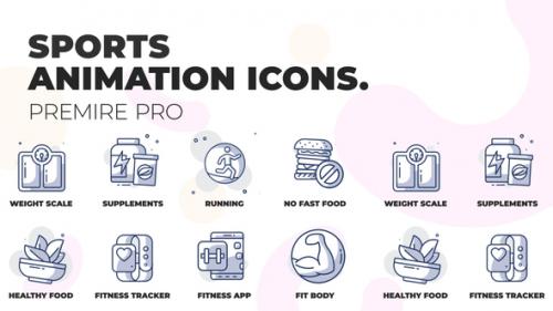 Videohive - Sports & Fitness - Animation Icons (MOGRT) - 36355410 - 36355410