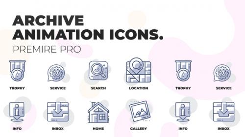 Videohive - Archive and information - Animation Icons (MOGRT) - 36354543 - 36354543