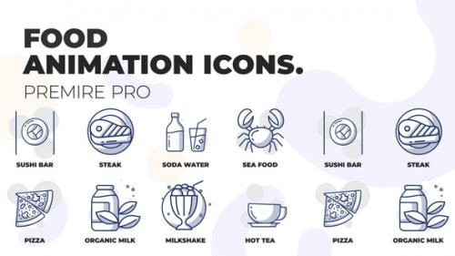 Videohive - Food & Drinks - Animation Icons (MOGRT) - 36355158 - 36355158