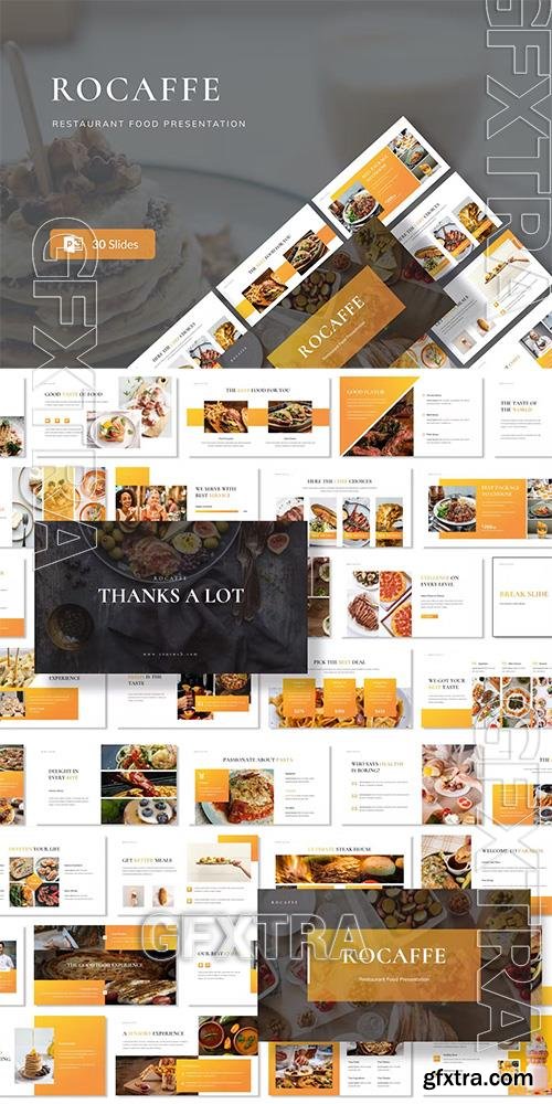 Rocaffe - Food Restaurant Presentation Powerpoint, Keynote and Google Slides