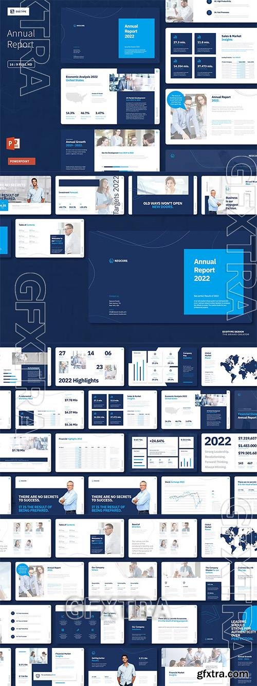 Neocore Annual Report Powerpoint, Keynote and Google Slides