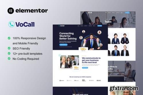 ThemeForest - VoCall v1.0.0 - Call Center & Telemarketing Elementor Template Kit - 36389899