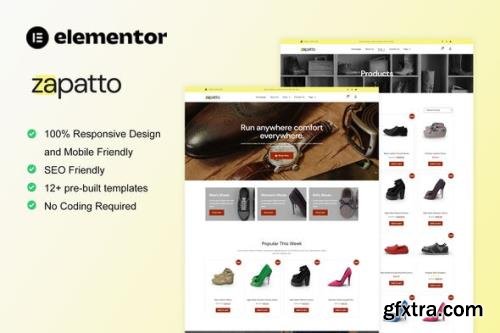 ThemeForest - Zapatto v1.0.0 - Shoes Store WooCommerce Elementor Template Kit - 35996284