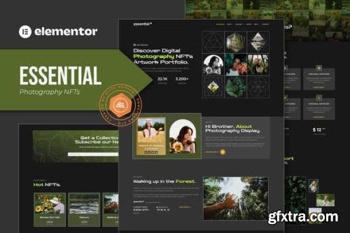 ThemeForest - Essential v1.0.0 - Photography NFT Portfolio Elementor Template Kit - 36342443