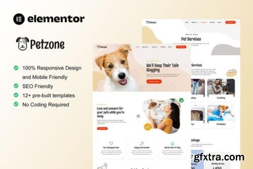 ThemeForest - PetZone v1.0.0 - Pet Care Services Elementor Template Kit - 36206890