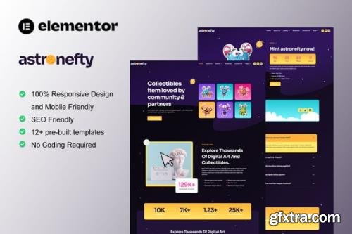 ThemeForest - Astronefty v1.0.0 - NFT Portfolio Elementor Template Kit - 36206941