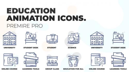 Videohive - Online education - Animation Icons (MOGRT) - 36441048 - 36441048