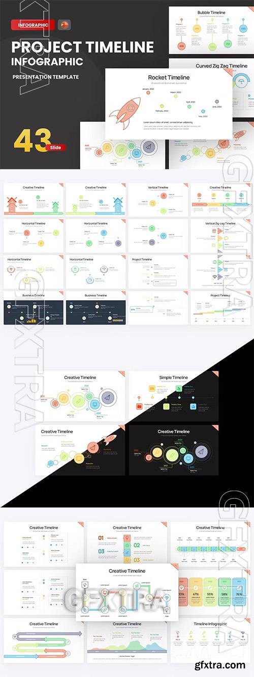 Project Timeline Line Color PowerPoint Template LESADNF