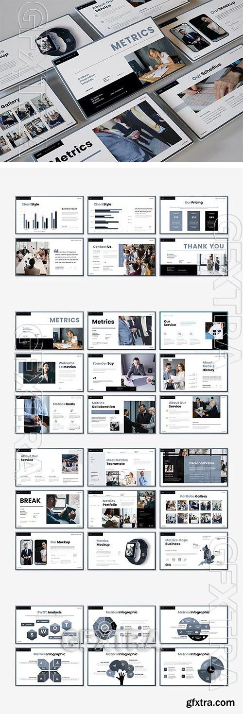 Metrics - Business Powerpoint, Keynote and Google Slides Template