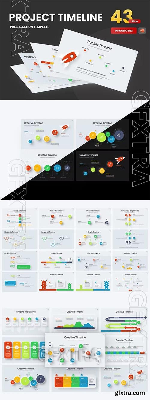 Project Timeline Neumorph PowerPoint Template VYB2GUP