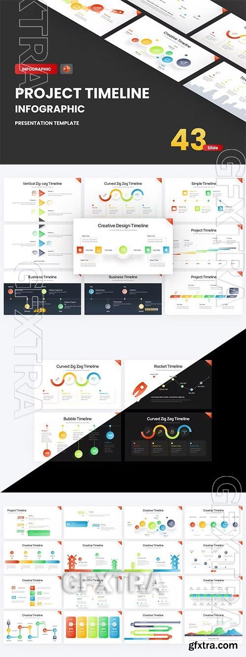 Project Timeline Gradient PowerPoint Template E2HAHZ3