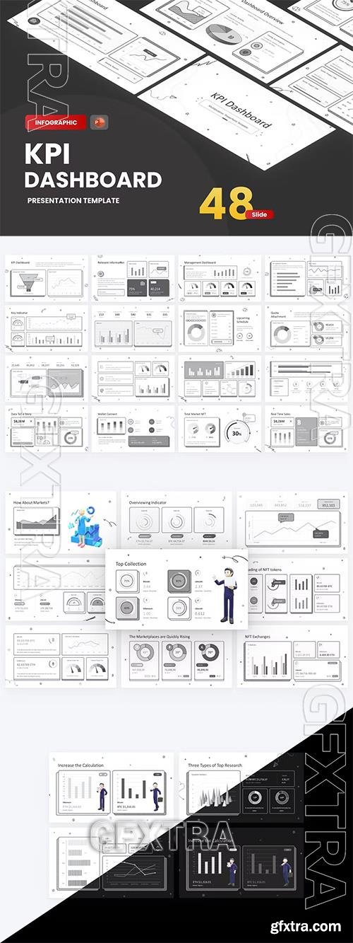 KPI Dashboard Doodle PowerPoint Template EES2ZMV