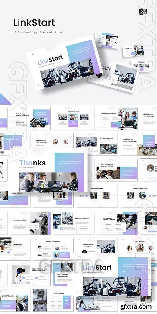 LinkStart - IT Technology Company Powerpoint, Keynote and Google Slides