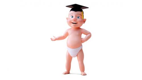 Videohive - Fun 3D cartoon of a student baby - 36459417 - 36459417