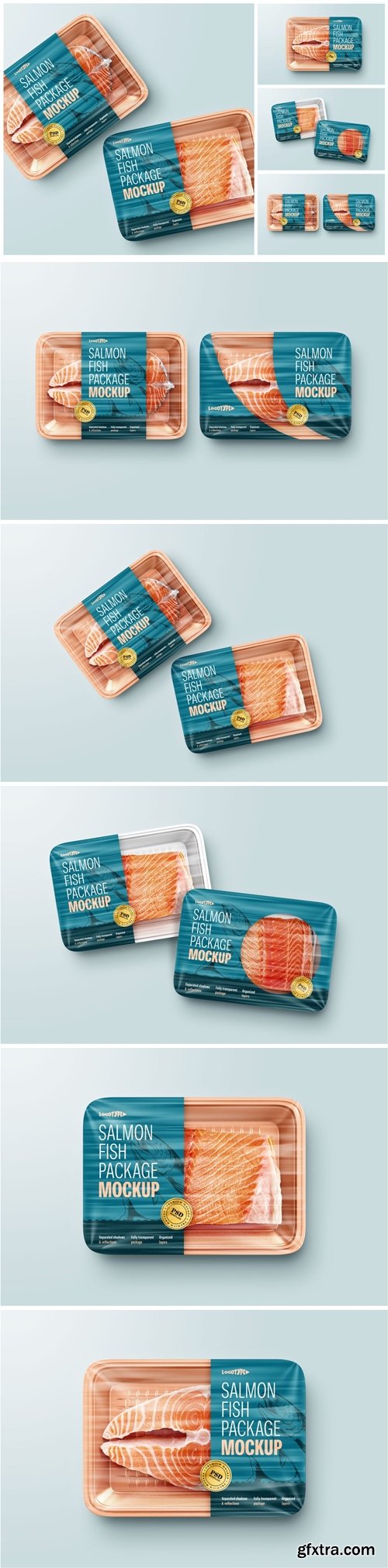 Salmon Fish Package Mockup Set