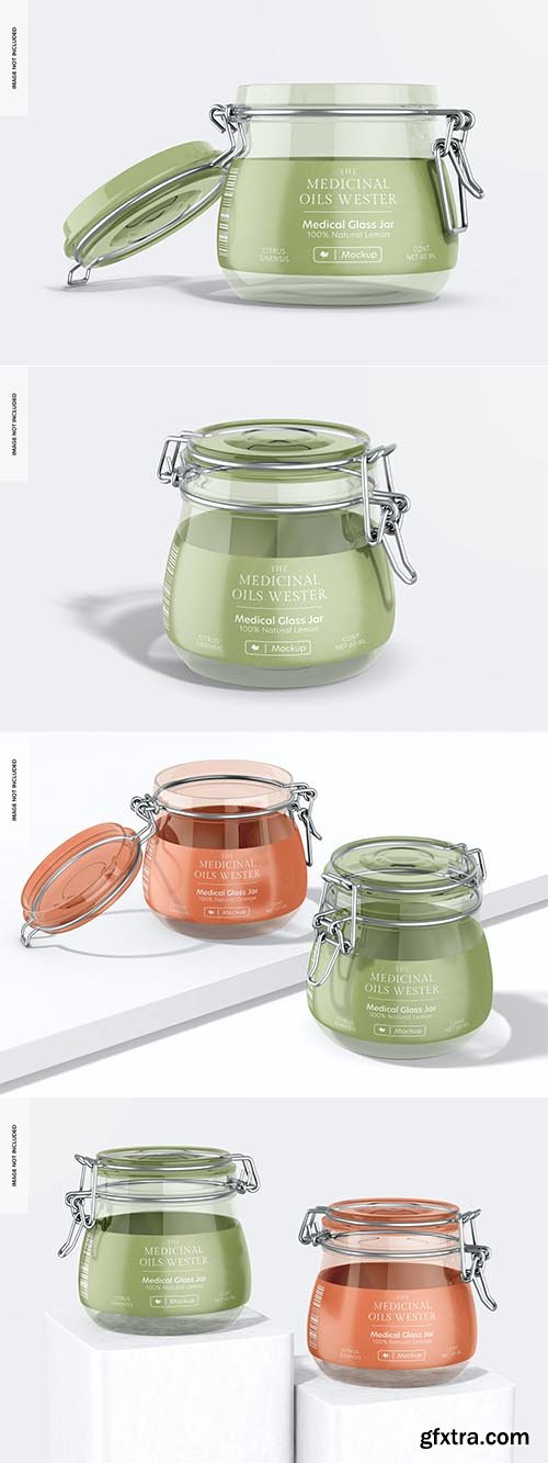 Medical glass jar mockup