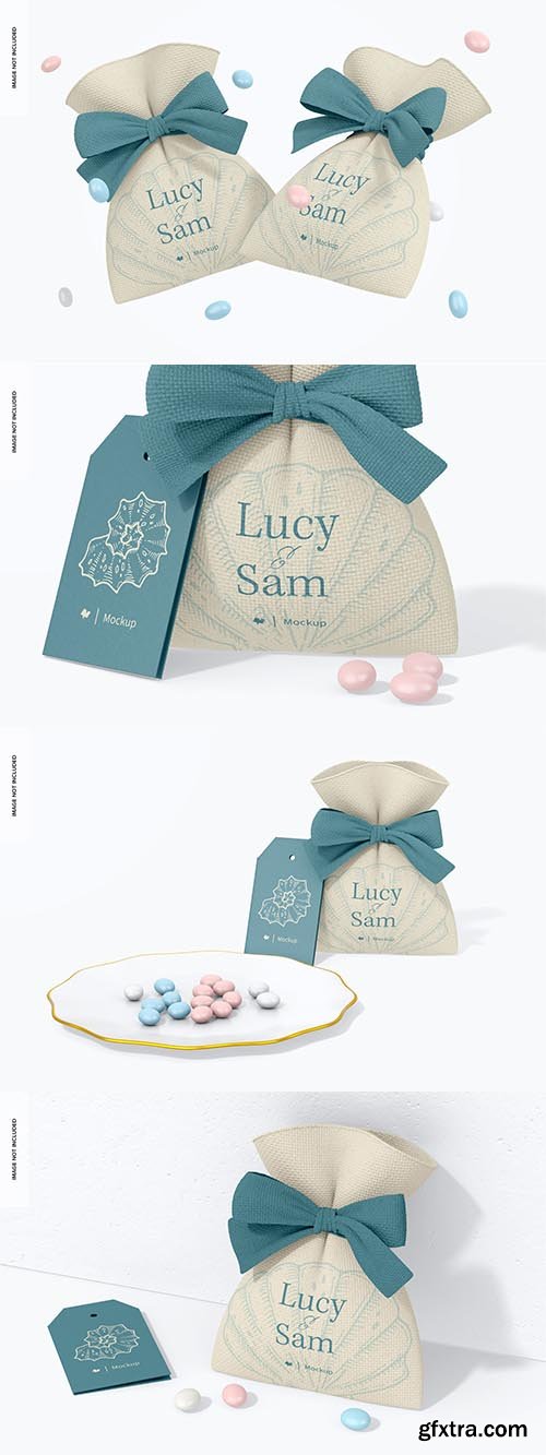 Candy pouch bag mockup